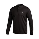 Mens Long Sleeve Thermal Henley - Black
