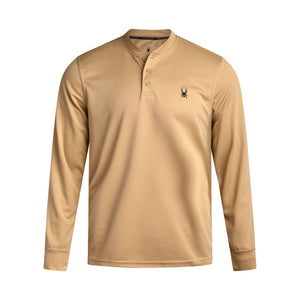 Mens Long Sleeve Thermal Henley - Sand
