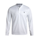 Mens Long Sleeve Thermal Henley - White