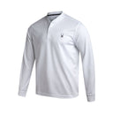 Mens Long Sleeve Thermal Henley - White