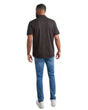 Mens Short Sleeve Tech Pique - Heather Black