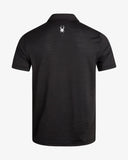 Men's Short Sleeve Jacquard Polo - Black