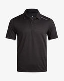 Men's Short Sleeve Jacquard Polo - Black