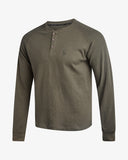 Men's Waffle Long Sleeve Henley - Olive