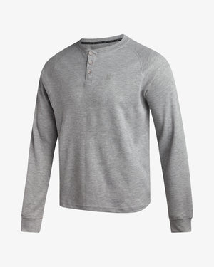 Men's Waffle Long Sleeve Henley - Sharkskin
