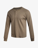 Men's Waffle Long Sleeve Henley - Timber