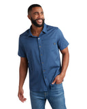 Mens Short Sleeve Heather Mini Stripe - Crystal Blue
