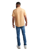 Mens Short Sleeve Mini Stripe - Carmel