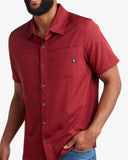 Men's Short Sleeve Mini Stripe Polo - Pomegranate