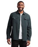 Mens Melange Long Sleeve 2 Pocket Shirt - Black