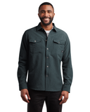 Mens Melange Long Sleeve 2 Pocket Shirt - Black
