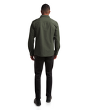 Mens Melange Long Sleeve 2 Pocket - Olive