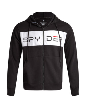 Men's Color Block Fleece Hoodie - Black