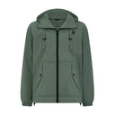 Green jacket with a hood on a white background
