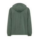 Green jacket with a hood on a white background