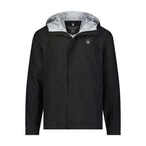 Black jacket with gray hood on a white background