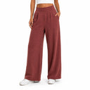 Women's Corduroy Fleece Wide-Leg Pant - Rust