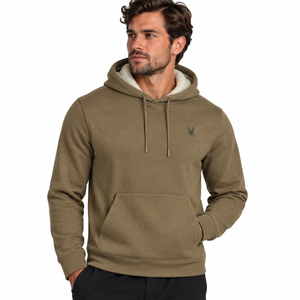 Men's Pullover Sherpa Hoodie - Military