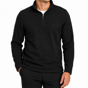 Men's Corduroy Fleece Quarter-Zip - Black