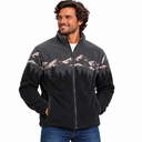 Men's Print Sherpa Full-Zip - Black