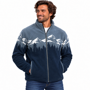 Men's Print Sherpa Full-Zip - Dark Navy
