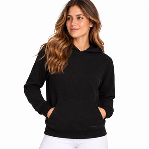 Women's Terry Sweater Hoodie - Black