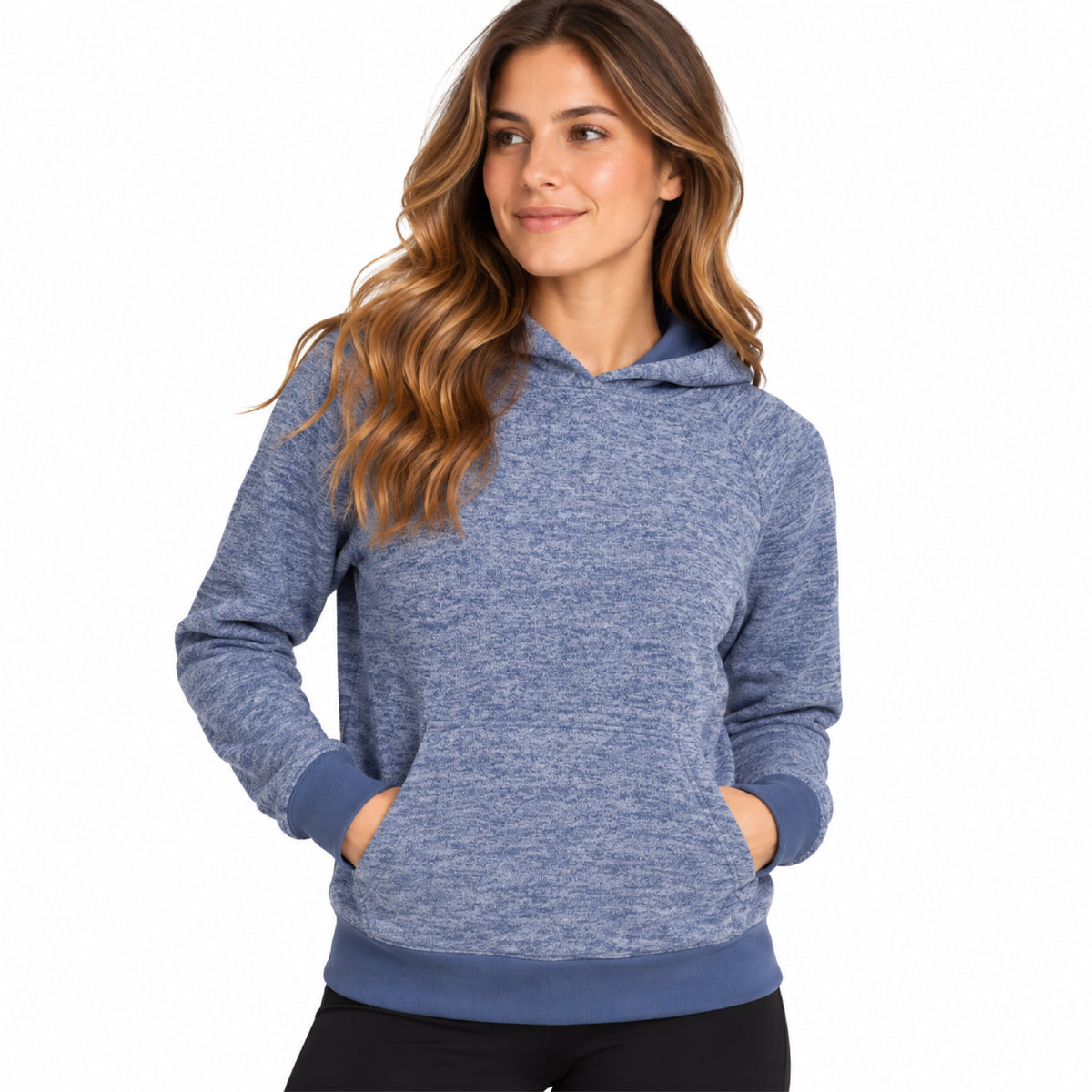 Women's Terry Sweater Hoodie - Slate Blue