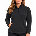 Women's Brushed Corduroy Quarter-Zip - Black