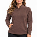 Women's Brushed Corduroy Quarter-Zip - Dark Brown