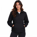 Women's Chenille Fleece Quarter-Zip - Black