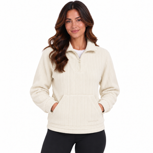 Women's Chenille Fleece Quarter-Zip - Cream