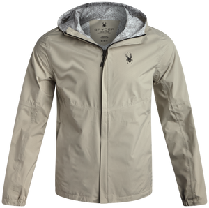 Beige jacket with hood on a white background