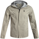 Beige jacket with hood on a white background