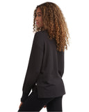 Womens Crew Hi-Low Long Sleeve - Black