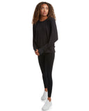 Womens Crew Hi-Low Long Sleeve - Black