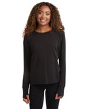 Womens Crew Hi-Low Long Sleeve - Black