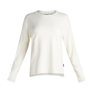 Womens Crew Hi-Low Long Sleeve - Oatmeal