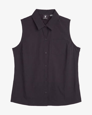 Women's Sleeveless Woven Top - Black