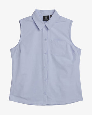 Women's Sleeveless Woven Top - Mist Blue