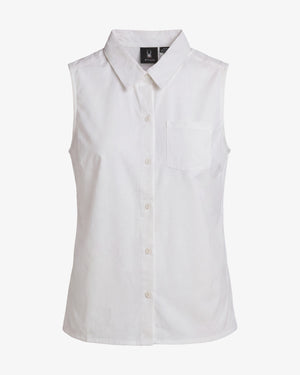 Women's Sleeveless Woven Top - White